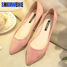 Load image into Gallery viewer, SHIDIWEIKE New Women Suede Flats Fashion High Quality Basic Mixed Colors Pointy Toe Ballerina Ballet Flat Slip On Shoes B587