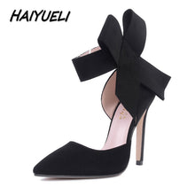 Load image into Gallery viewer, HAIYUELI New spring summer fashion sexy big bow pointed toe high heels sandals shoes woman ladies wedding party pumps dress shoe