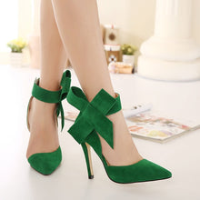 Load image into Gallery viewer, HAIYUELI New spring summer fashion sexy big bow pointed toe high heels sandals shoes woman ladies wedding party pumps dress shoe