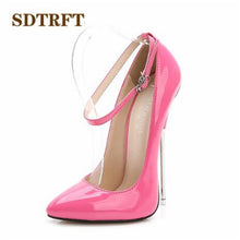 Load image into Gallery viewer, SDTRFT Plus:35-44 spring autumn New fashion zapatos mujer 16cm Metal thin high heels wedding shoes woman Buckle Cosplay pump