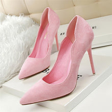 Load image into Gallery viewer, BIGTREE  Women Pumps  Cut-Outs Bowtie Tassel  Fashion Solid Suede Pointed Toe Shallow High Heels Shoes