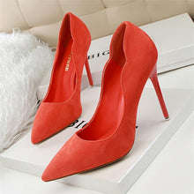 Load image into Gallery viewer, BIGTREE  Women Pumps  Cut-Outs Bowtie Tassel  Fashion Solid Suede Pointed Toe Shallow High Heels Shoes