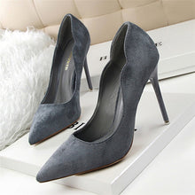 Load image into Gallery viewer, BIGTREE  Women Pumps  Cut-Outs Bowtie Tassel  Fashion Solid Suede Pointed Toe Shallow High Heels Shoes