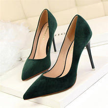 Load image into Gallery viewer, BIGTREE  Women Pumps  Cut-Outs Bowtie Tassel  Fashion Solid Suede Pointed Toe Shallow High Heels Shoes