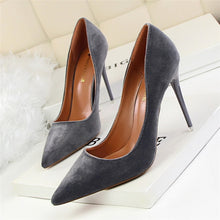 Load image into Gallery viewer, BIGTREE  Women Pumps  Cut-Outs Bowtie Tassel  Fashion Solid Suede Pointed Toe Shallow High Heels Shoes