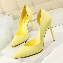 Load image into Gallery viewer, Women Pumps Fashion High Heels Shoes Black Pink Yellow Shoes Women bridal Wedding Shoes Ladies