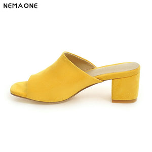 NEMAONE  New fashion women sandals thick heel sandals casual summer shoes woman high heels women slippers size 33-43