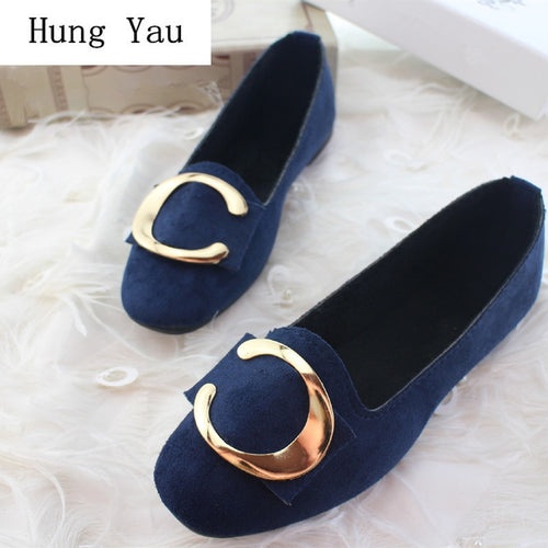 Big Size Women Flats Shallow Candy Color Shoes Woman Loafers Autumn Winter Fashion Sweet Flat Casual Comfortable Plus Size 35-42