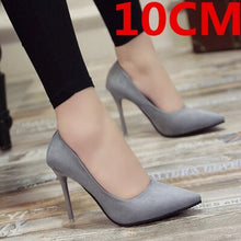 Load image into Gallery viewer, Cresfimix women new fashion 8cm slip on high heel shoes lady casual spring &amp; summer pointed toe high heels tacones altos a629