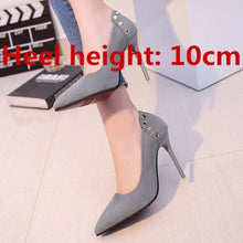 Load image into Gallery viewer, Cresfimix women new fashion 8cm slip on high heel shoes lady casual spring &amp; summer pointed toe high heels tacones altos a629