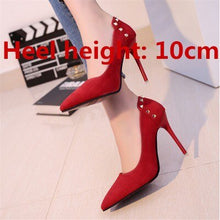 Load image into Gallery viewer, Cresfimix women new fashion 8cm slip on high heel shoes lady casual spring &amp; summer pointed toe high heels tacones altos a629