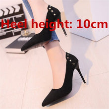 Load image into Gallery viewer, Cresfimix women new fashion 8cm slip on high heel shoes lady casual spring &amp; summer pointed toe high heels tacones altos a629