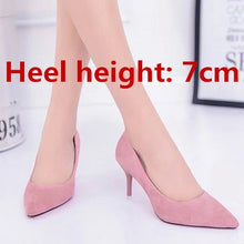 Load image into Gallery viewer, Cresfimix women cool casual suede 8cm high heels lady cute party high heel shoes female office comfortable high heel shoes a273