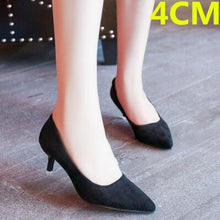 Load image into Gallery viewer, Cresfimix women cute comfortable flock high heel shoes lady fashion sweet spring &amp; summer office black high heel shoes b2912