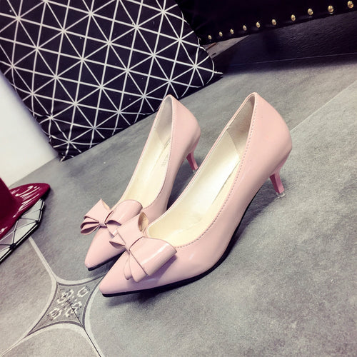 Women High Heel Shoes Basic Model Pumps Lady Sexy Pointed Toe Wedding Shoes Pink Pumps Handmade  party shoes