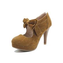 Load image into Gallery viewer, TAOFFEN Dropship Plush Size 30-47 Women High Heel Pumps Bowtie Platform Shoes Ladies Sexy Thin Heels Shoes For Women Footwear