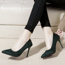 Load image into Gallery viewer, Cresfimix women cool casual suede 8cm high heels lady cute party high heel shoes female office comfortable high heel shoes a273