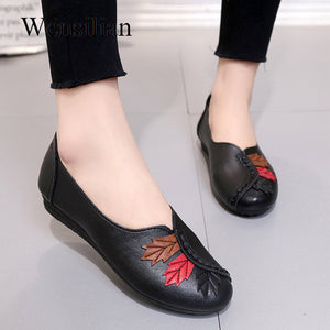 New Autumn Ballerina Mocasines Mujer Slip-on Loafers Women Flat Shoes Flowers Shallow Shoes Ballet Flats Chaussures Femme