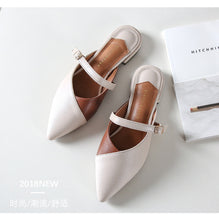Load image into Gallery viewer, 2019 Summer Classic Mules Shoes Slides PU Leather Outdoor Slipper Flat Heel Platform Buckle Woman Pointed toe Shoes Sandals n674