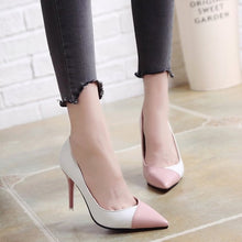 Load image into Gallery viewer, 2018 Women Pumps OL Fashion Spell Color High heels Single Shoes Female Spring Summer Patent leather Wedding Party shoes Woman