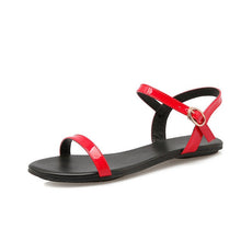 Load image into Gallery viewer, NEMAONE black white red Women Sandals  New Summer ankle strap Sandals Flip Flops size 33-40 Shoes Flat Sandal