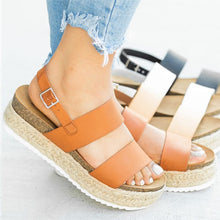 Load image into Gallery viewer, Women Sandals 2019 New Platform Sandals With Wedges Shoes For Women Summer Chaussures Femme Leather Chunky Heels Sandalias Mujer