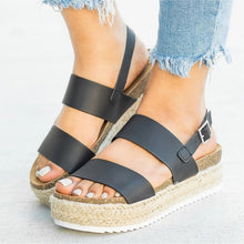 Load image into Gallery viewer, Women Sandals 2019 New Platform Sandals With Wedges Shoes For Women Summer Chaussures Femme Leather Chunky Heels Sandalias Mujer