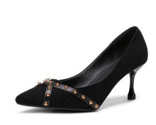 Load image into Gallery viewer, Cresfimix women cool casual suede 8cm high heels lady cute party high heel shoes female office comfortable high heel shoes a273