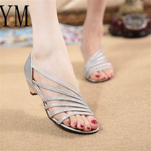 Thong Sandals Summer hollow out Women Flip Flops Weaving Casual Beach Flat With Shoes Rome Style Female Sandal Wedge Low Heels