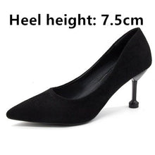 Load image into Gallery viewer, Cresfimix women cool casual suede 8cm high heels lady cute party high heel shoes female office comfortable high heel shoes a273