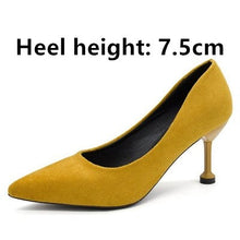 Load image into Gallery viewer, Cresfimix women cool casual suede 8cm high heels lady cute party high heel shoes female office comfortable high heel shoes a273