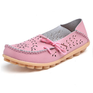 Women Flat Soft Genuine Leather Shoes Woman Loafers Slip On Driver Mocassin Femme Breathable Summer Flats Women Leather Shoes