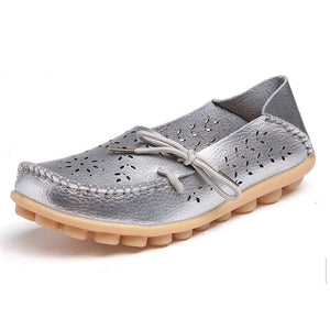 Women Flat Soft Genuine Leather Shoes Woman Loafers Slip On Driver Mocassin Femme Breathable Summer Flats Women Leather Shoes