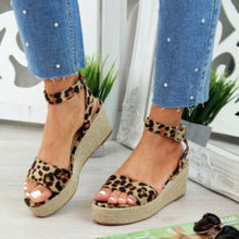 Load image into Gallery viewer, NAUSK Sommer Platform Sandals 2019 Fashion Women Sandal Wedges Shoes Leopard Casual Woman Peep Toe Platform Sandals