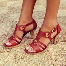 Load image into Gallery viewer, Style Elegant Buckle Strap Sandals Women 2019 Sandals Female Bohemian Style Summer Fashion High Heels Women&#39;s Shoes 2019