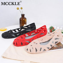 Load image into Gallery viewer, MCCKLE Summer Women Sandals Hollow Flat Shoes Female Slip On Sandals Fashion Soft Light Slides Ladies Comfortable Beach Shoes